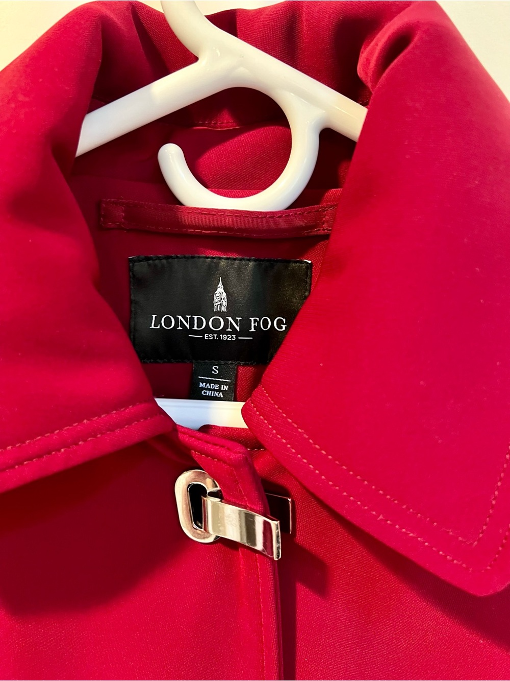 Vintage London Fog Women's Crimson Red Toggle Coat - Picture 4 of 7